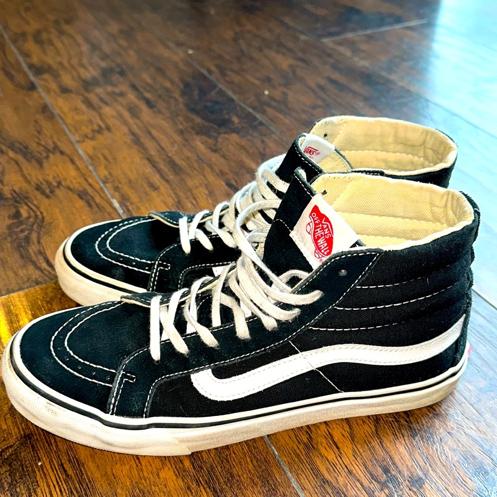 Vans Black and White High-Top Sneakers